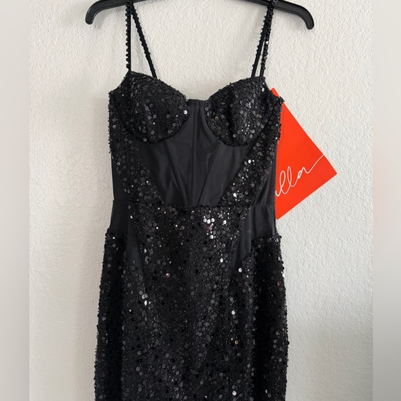 NWT Milla Bizzare Fully Sequined Tie-Straps Maxi Dress - Picture 11 of 14